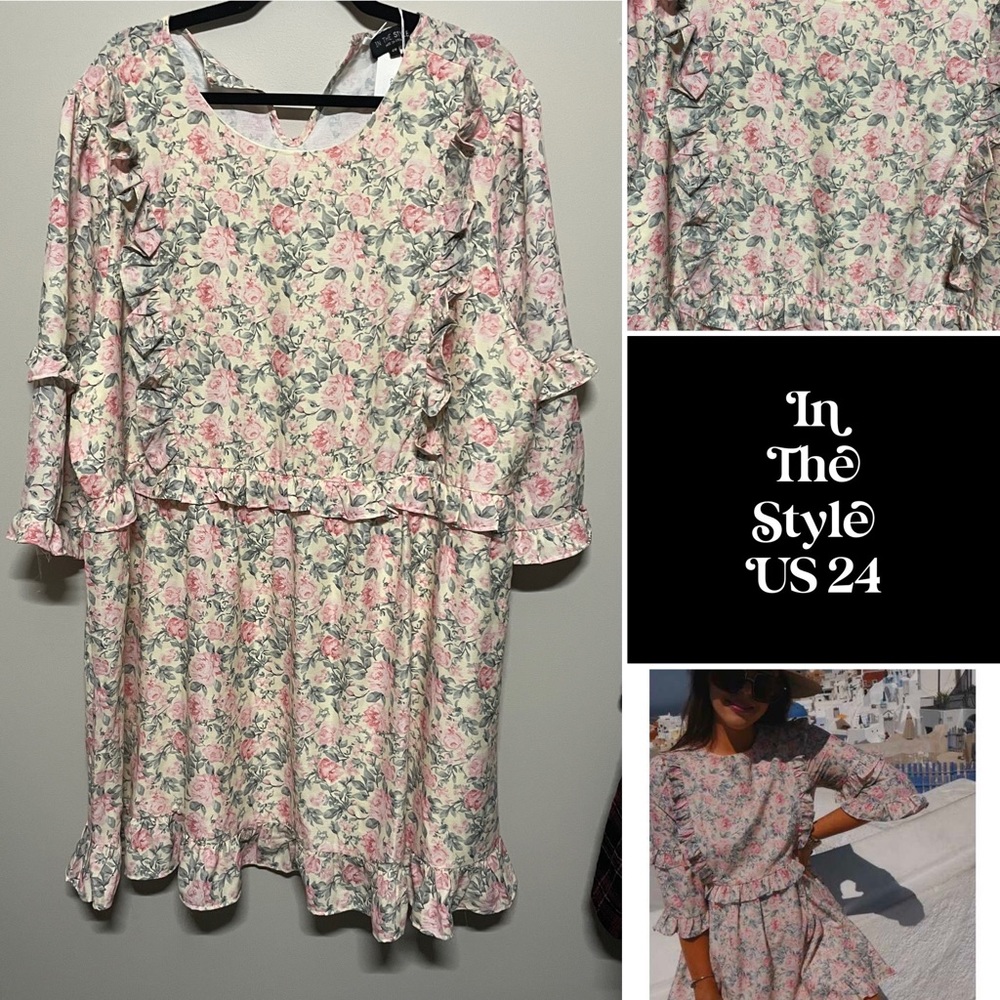 Floral 3/4 sleeve dress